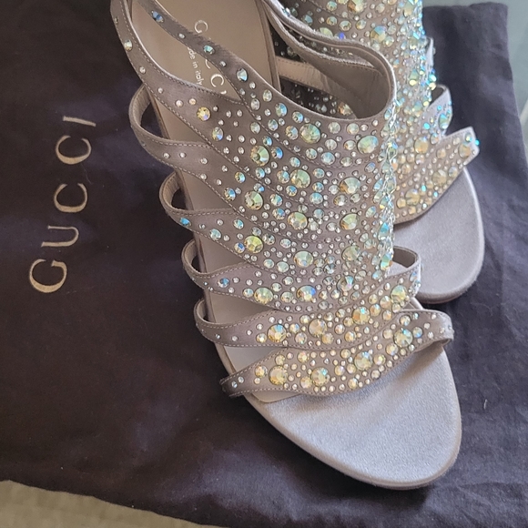 Gucci Shoes - Gucci heels satin fabric and Swarovski